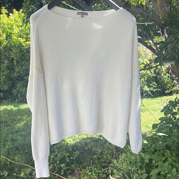 Lilla P White Crewneck Sweater Lightweight Relaxed Knit XL - Picture 1 of 4